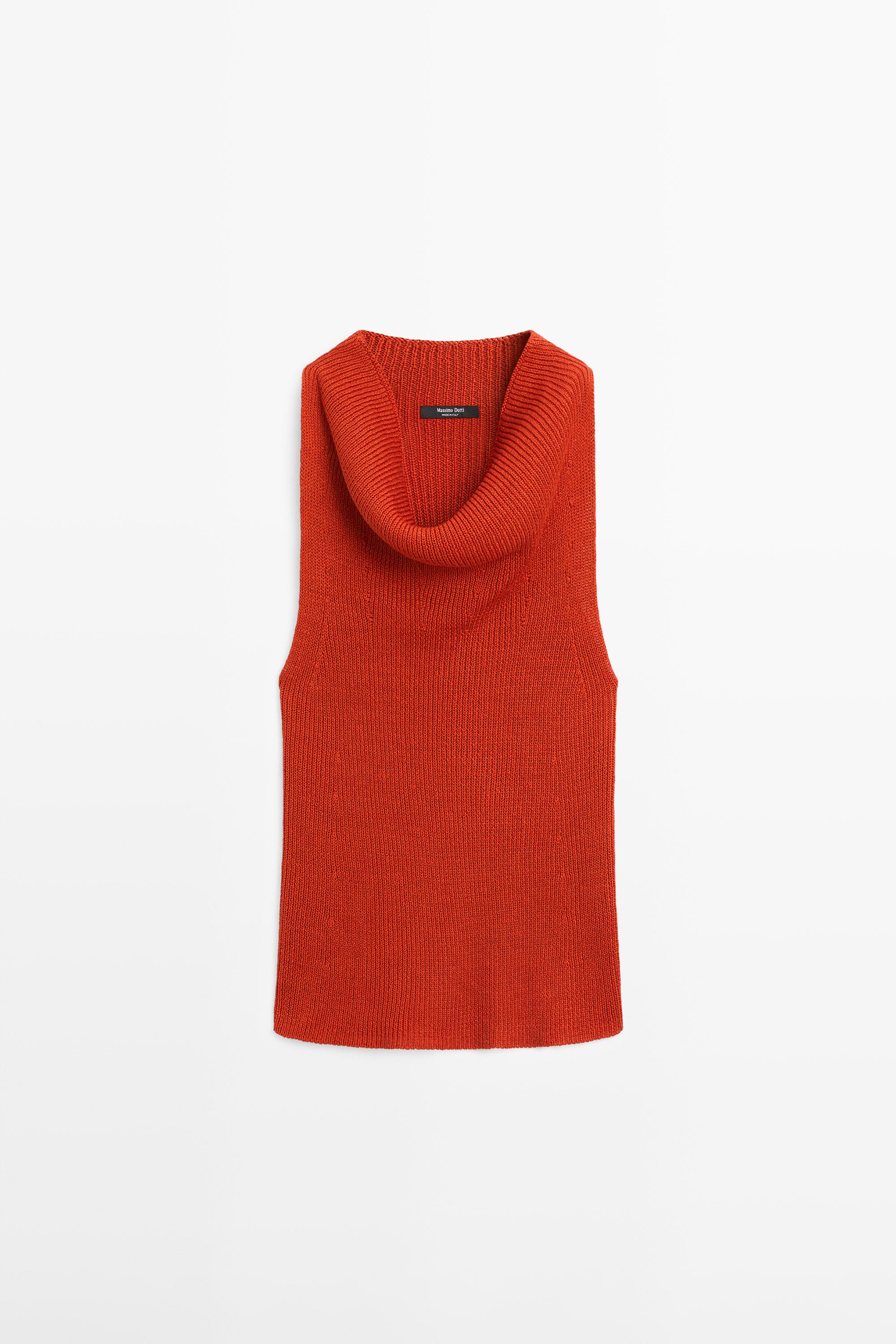 Cotton top with cowl neckline